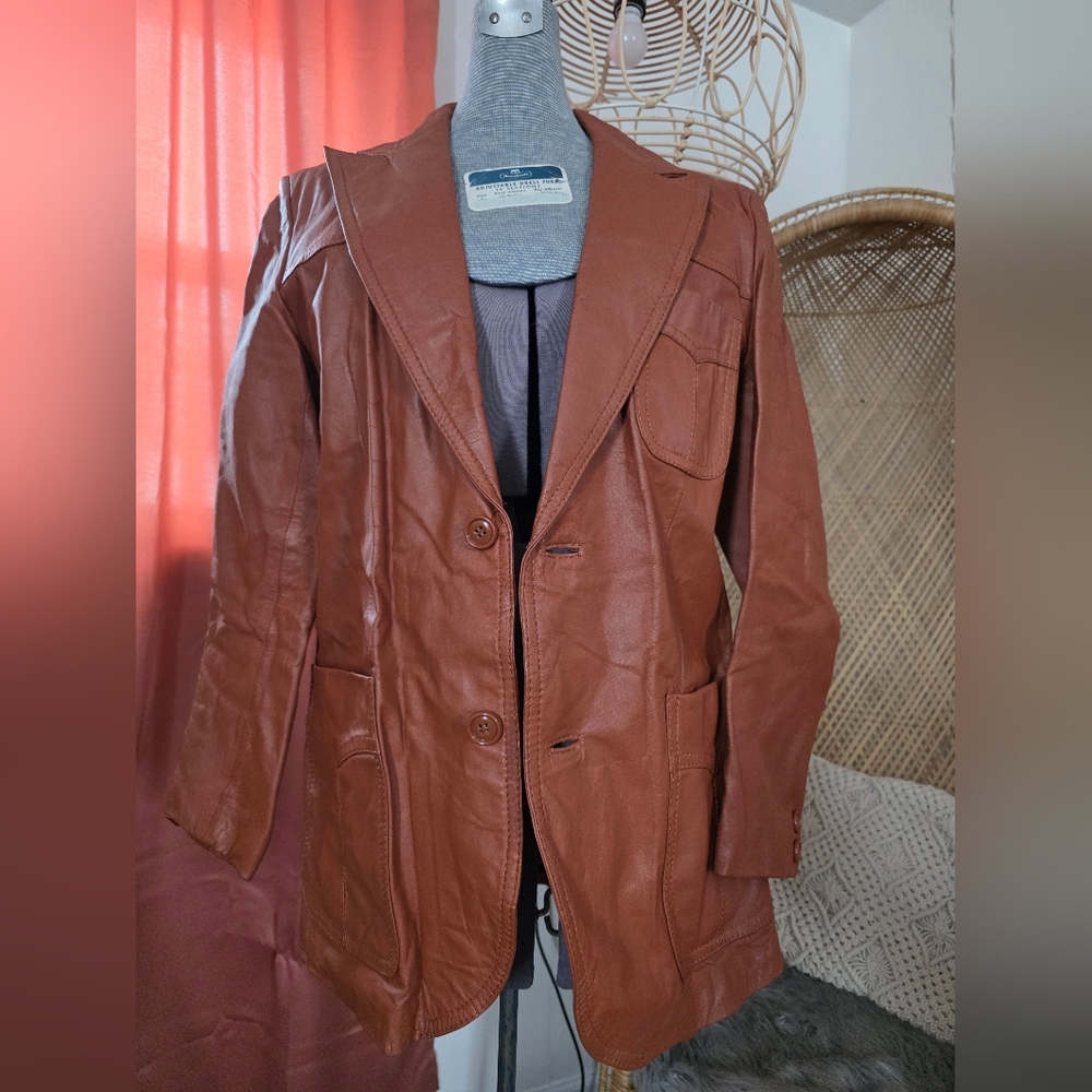Vintage 36R Brown Leather Jacket